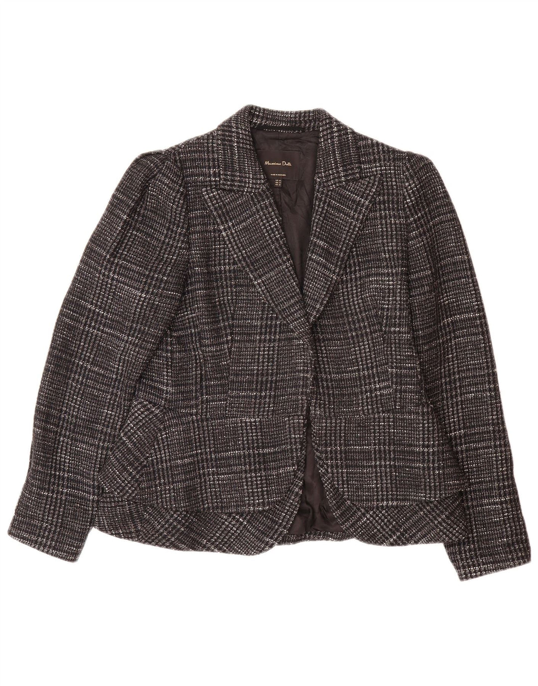 Giacca blazer da donna MASSIMO DUTTI EU 42 cotone a quadri grigi grandi