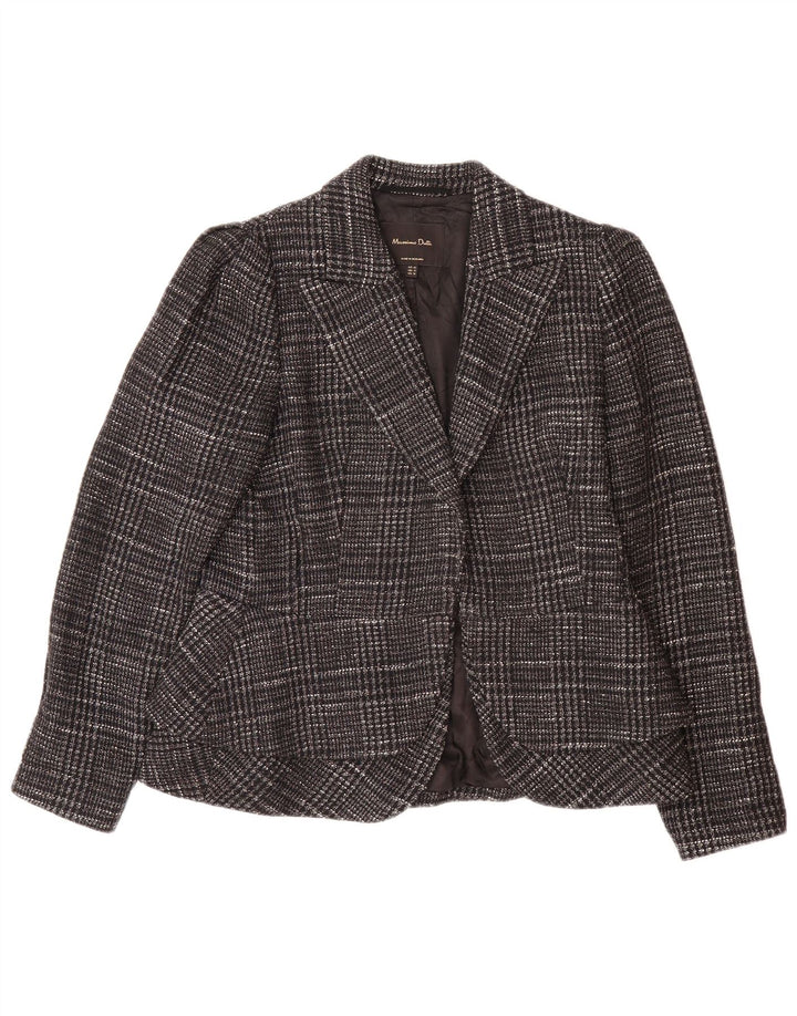 Giacca blazer da donna MASSIMO DUTTI EU 42 cotone a quadri grigi grandi