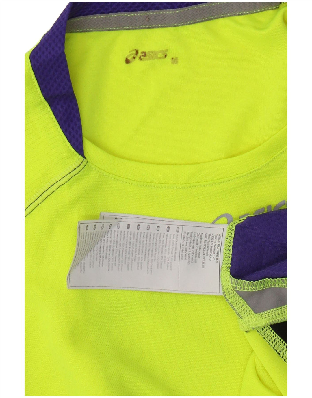 Canotta ASICS da uomo piccola in poliestere color block giallo