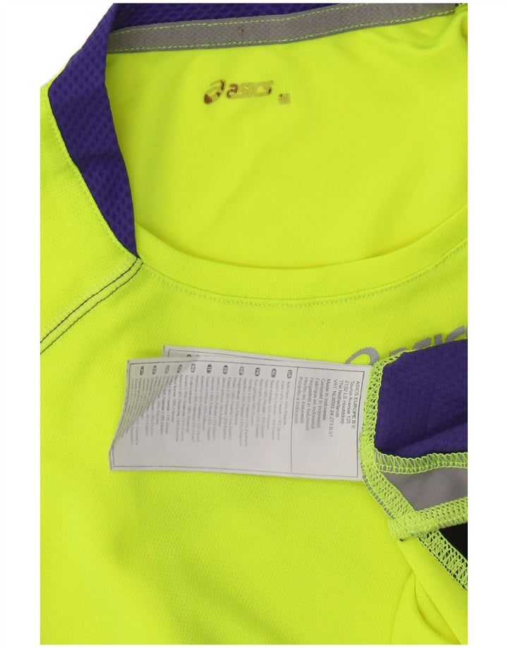 Canotta ASICS da uomo piccola in poliestere color block giallo