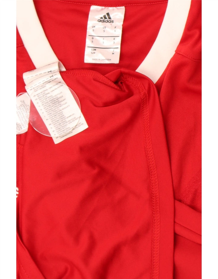 Top ADIDAS Climalite da uomo a manica lunga piccolo poliestere rosso