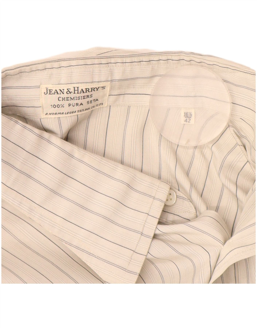 Camicia da uomo vintage taglia 42 16 1/2 grande seta gessata grigia