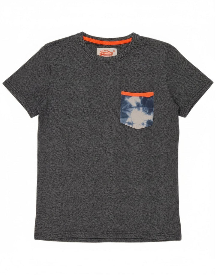 T-shirt da uomo Superdry Top Small in cotone tie-dye grigio
