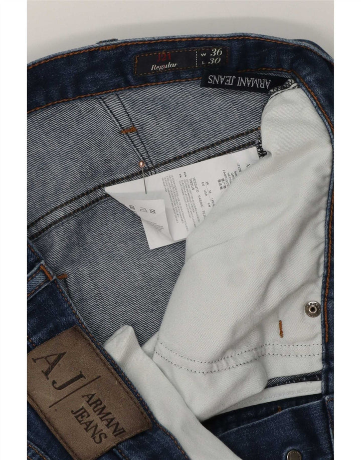 Jeans dritti regolari da uomo Armani W36 L30 cotone blu
