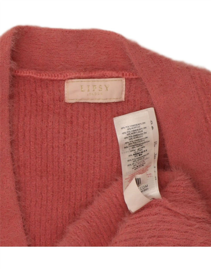 Maglione cardigan da donna Lipsy UK 12 Nylon rosa medio