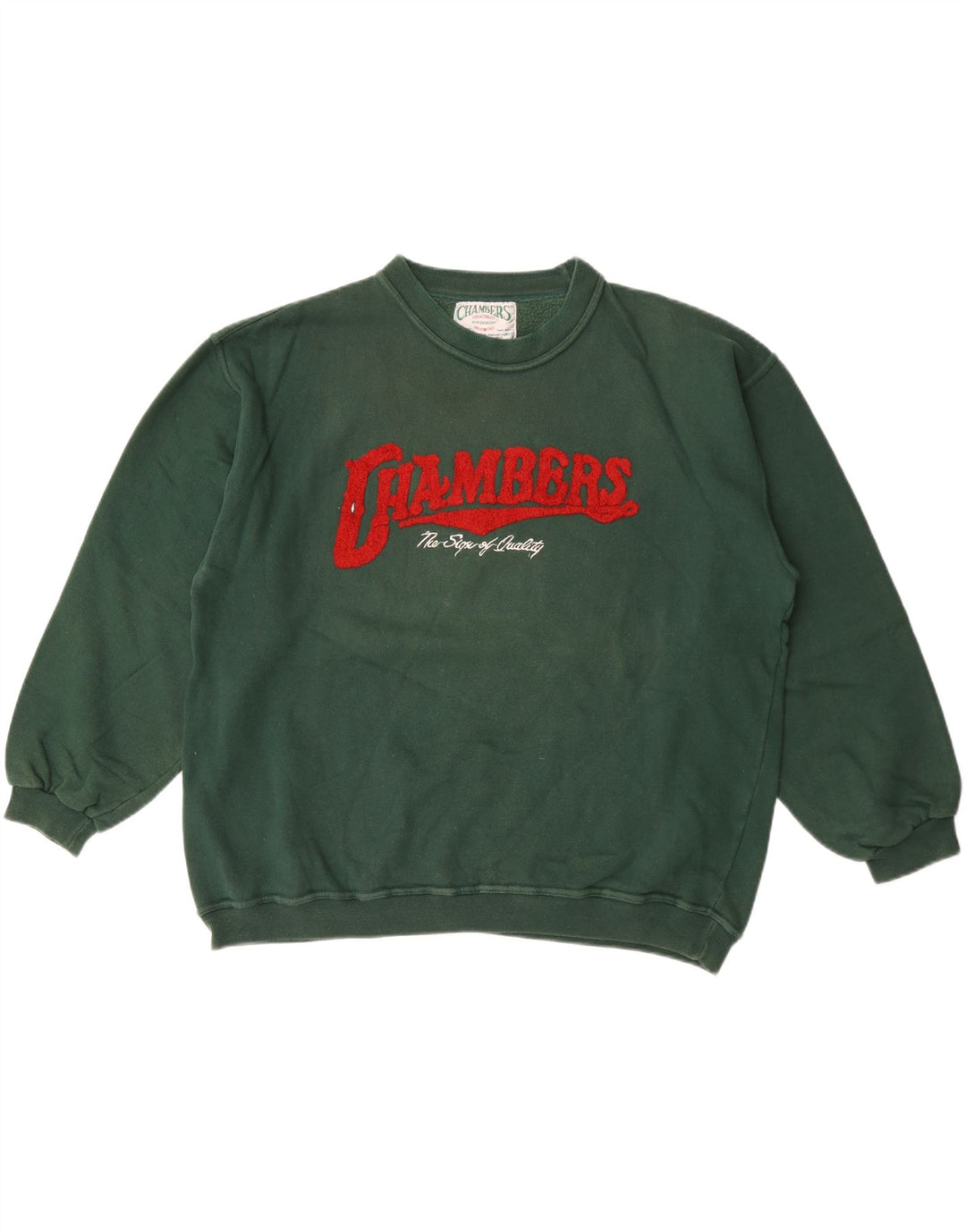 Felpa grafica da uomo Chambers, maglione grande, cotone verde