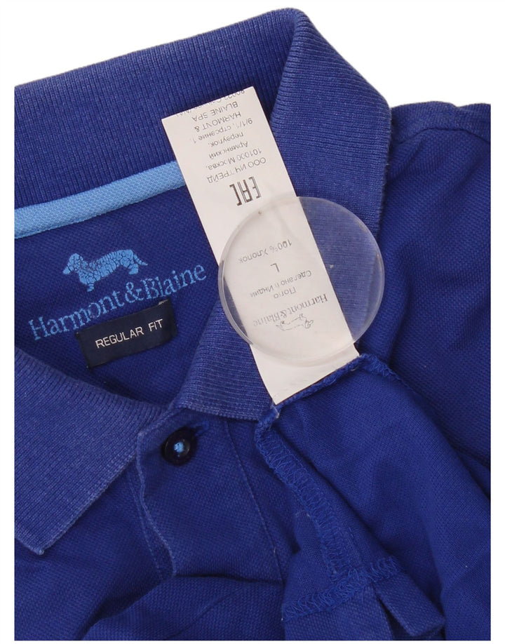 Polo da uomo vestibilità regolare Harmont & Blaine grande blu