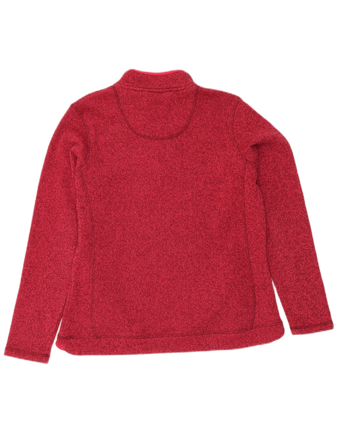 Felpa da donna con collo con zip Weird Fish, maglione UK 16, grande rosso chiazzato