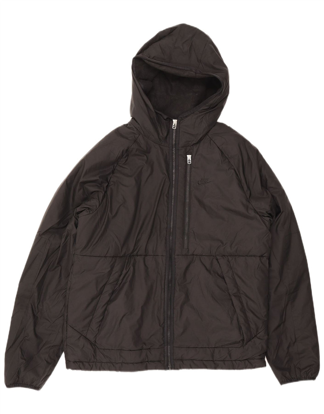 Giacca a vento con cappuccio NIKE Therma-Fit da uomo UK 38 media nera