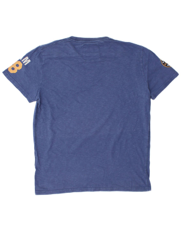 T-shirt grafica da uomo SUPERDRY Top XL in cotone blu