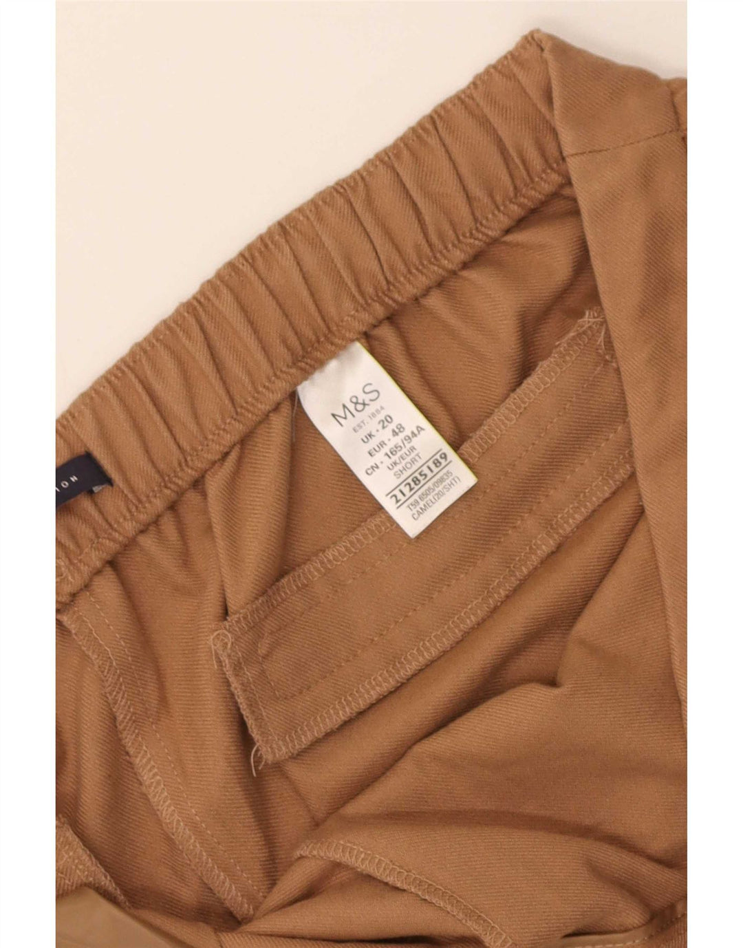 Pantaloni corti da donna Marks & Spencer UK 20 2XL W38 L25 Poliestere beige
