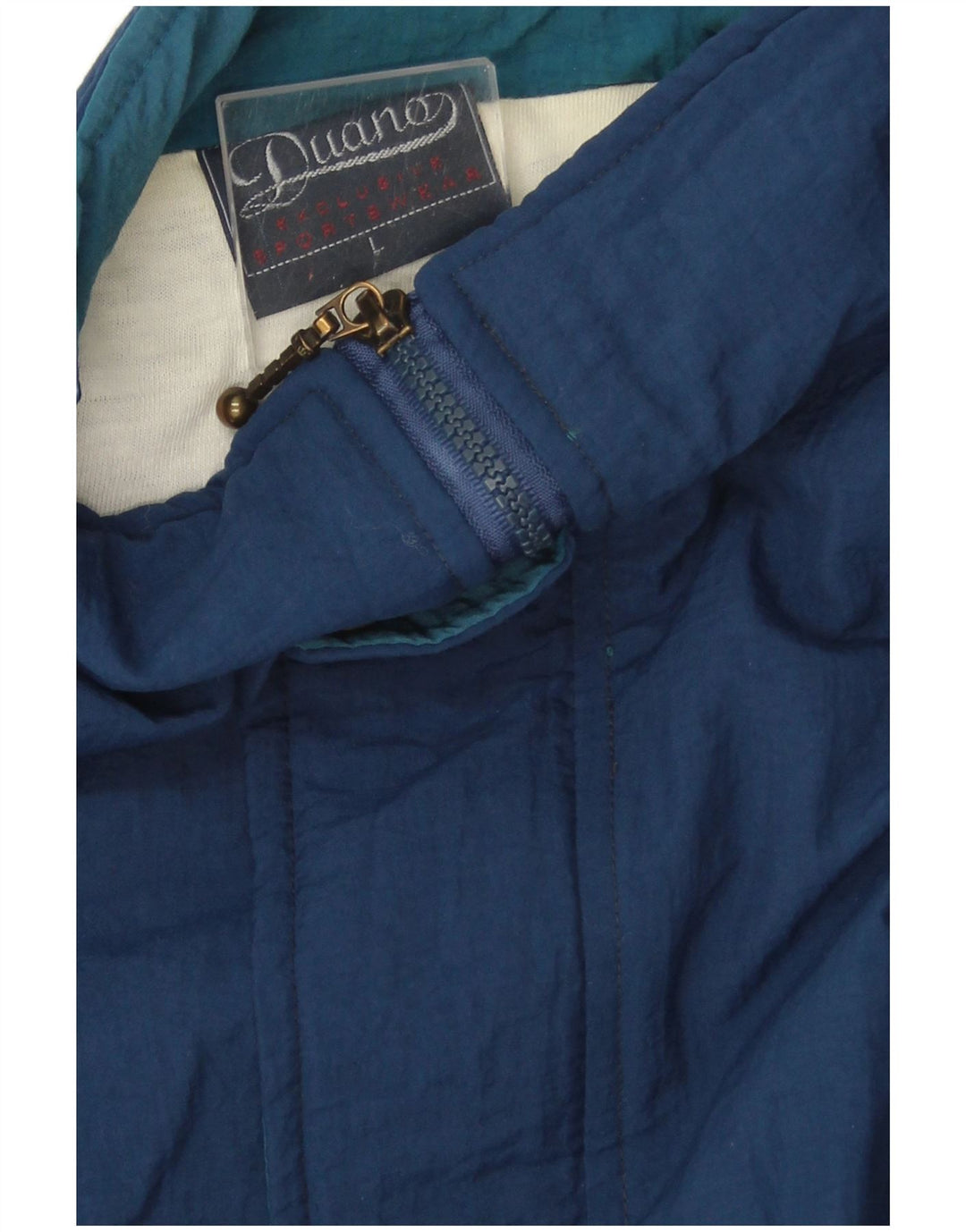 Giubbotto bomber vintage da uomo UK 40 grande nylon color block blu navy