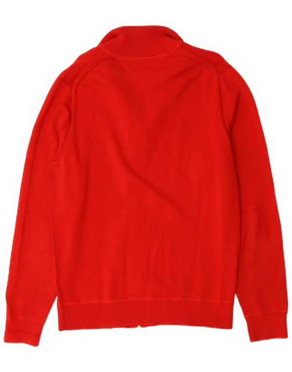 Maglione cardigan da uomo Tommy Hilfiger in cotone rosso medio