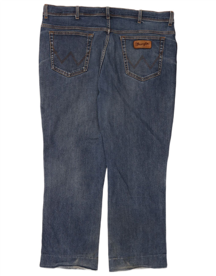Jeans dritti elasticizzati Texas Wrangler da uomo W42 L28 cotone blu