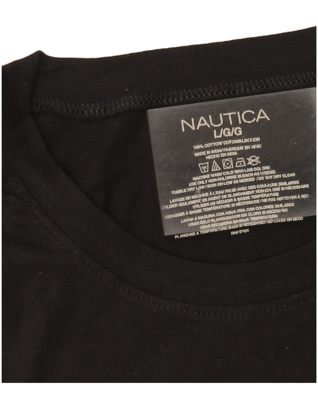 T-shirt da uomo Nautica Top grande in cotone nero