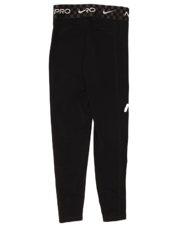 Nike Womens Dri Fit Graphic Crop Leggings UK 8 Small Black