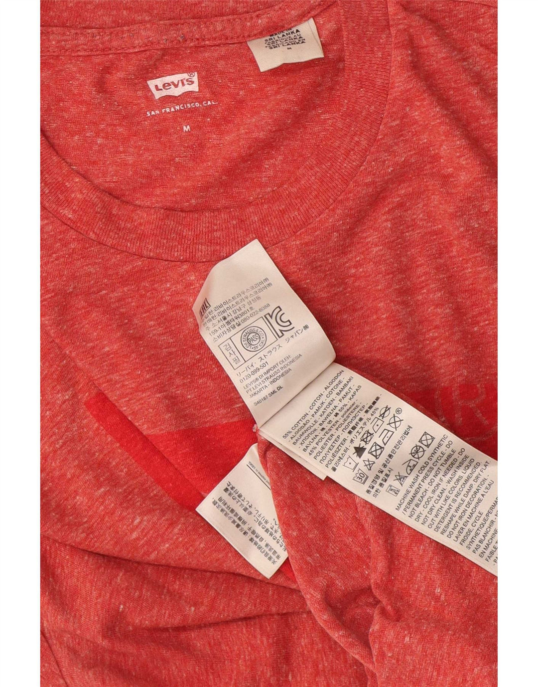 T-shirt grafica da uomo Levi's Top in cotone rosso medio