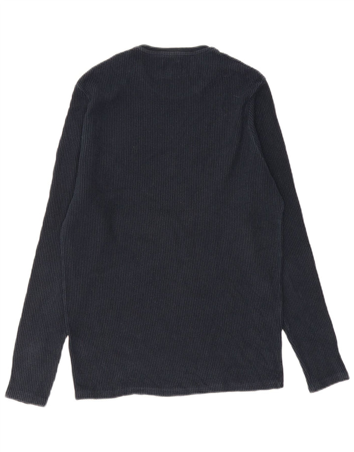 Top Zara da uomo a maniche lunghe blu navy medio