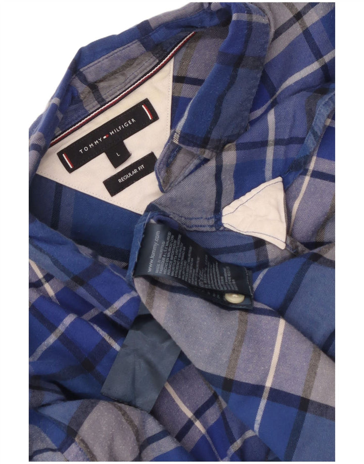 Camicia da uomo Regular Fit Tommy Hilfiger, cotone a quadri blu grandi