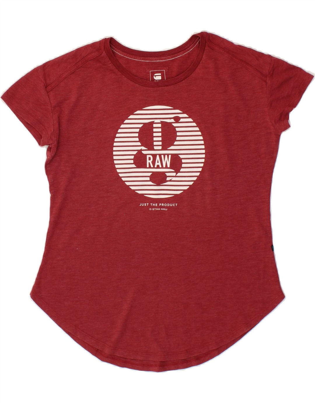 G-STAR Womens Graphic T-Shirt Top UK 14 Medium Maroon Cotton Vintage G-Star and Second-Hand G-Star from Messina Hembry 