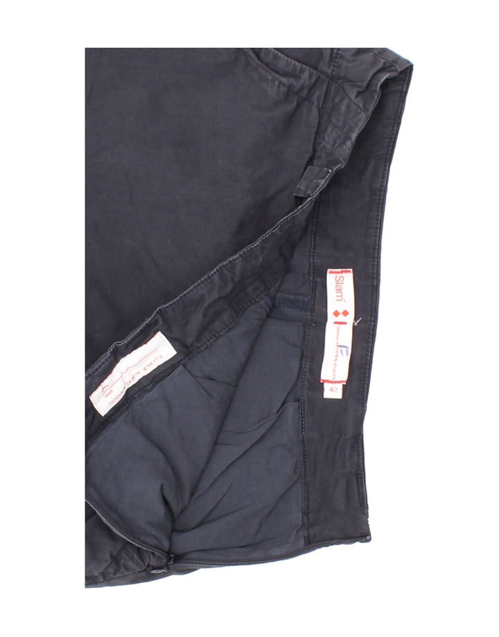 SLAM Womens Skort IT 42 Medium W28  Navy Blue Cotton Vintage Slam and Second-Hand Slam from Messina Hembry 