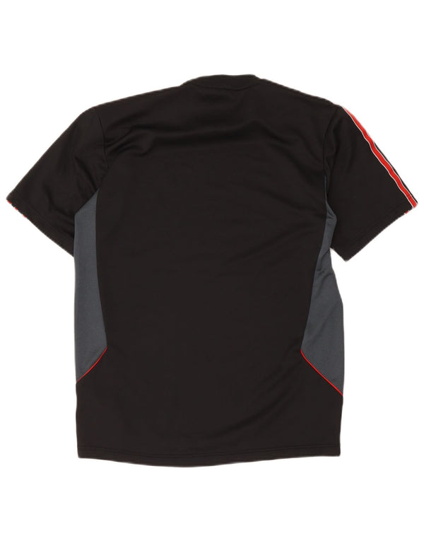 T-shirt Adidas Climalite da uomo, piccola, in poliestere color block nero