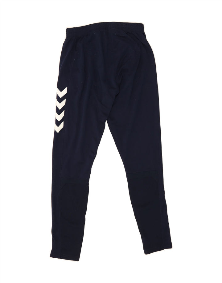 HUMMEL Mens Graphic Tracksuit Trousers Small  Navy Blue Polyester Vintage Hummel and Second-Hand Hummel from Messina Hembry 