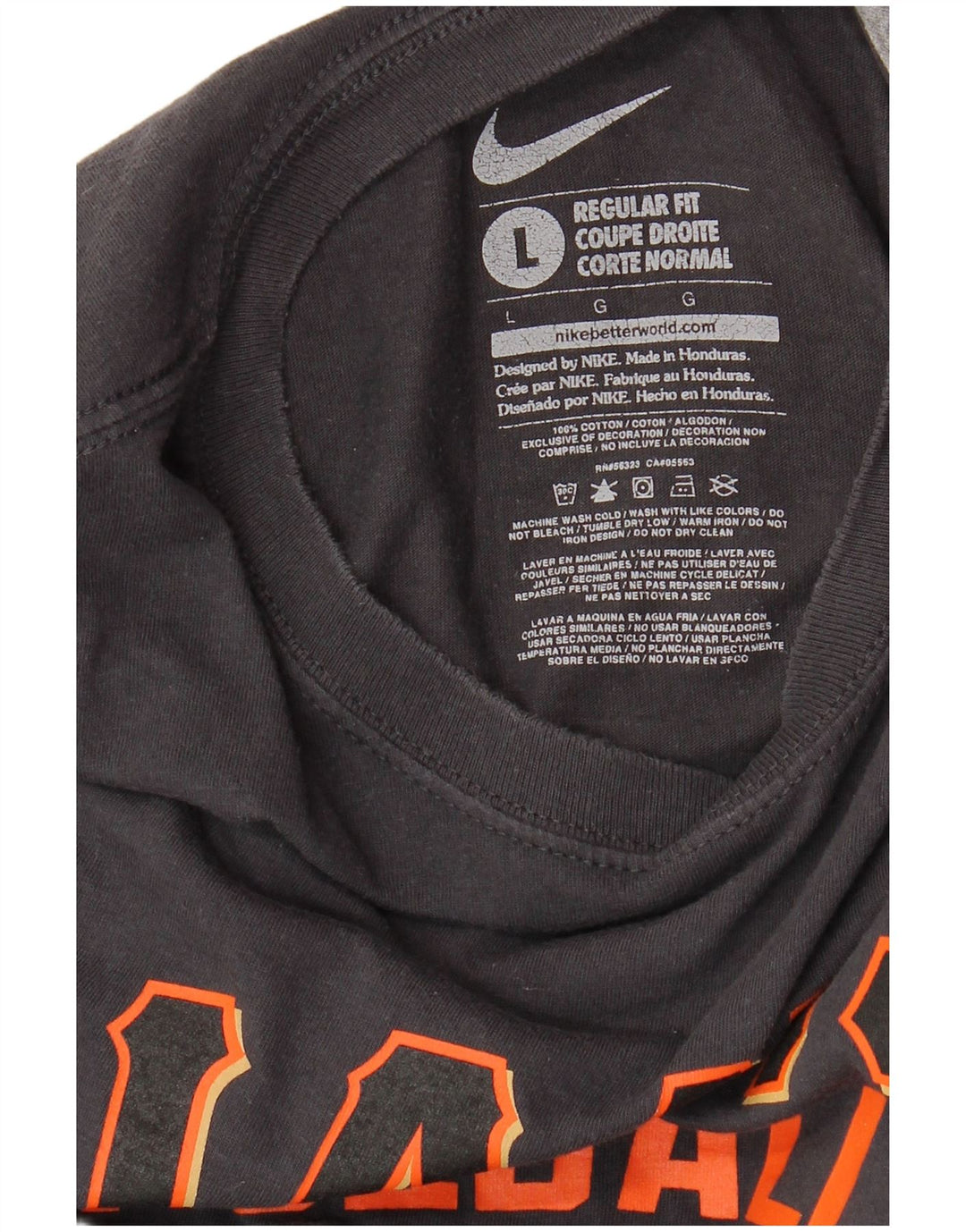 NIKE T-shirt grafica da uomo con vestibilità regolare dei San Francisco Giants, taglia grande, grigia