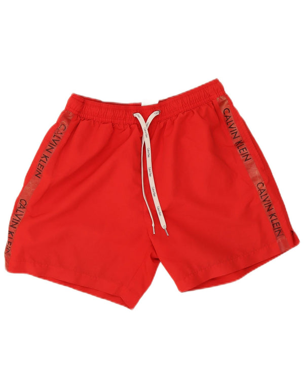 Pantaloncini da bagno grafici da uomo Calvin Klein poliestere rosso medio