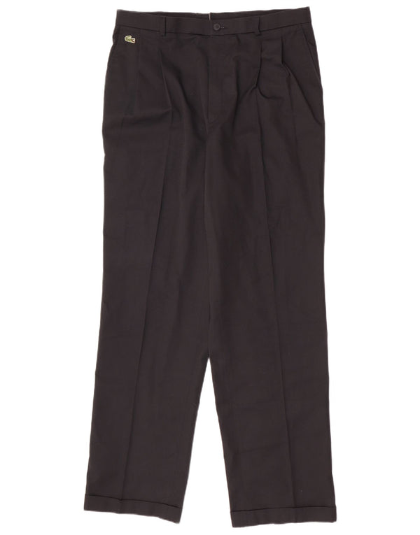Pantaloni casual regolari da uomo Lacoste taglia 46 grande W32 L31 cotone nero