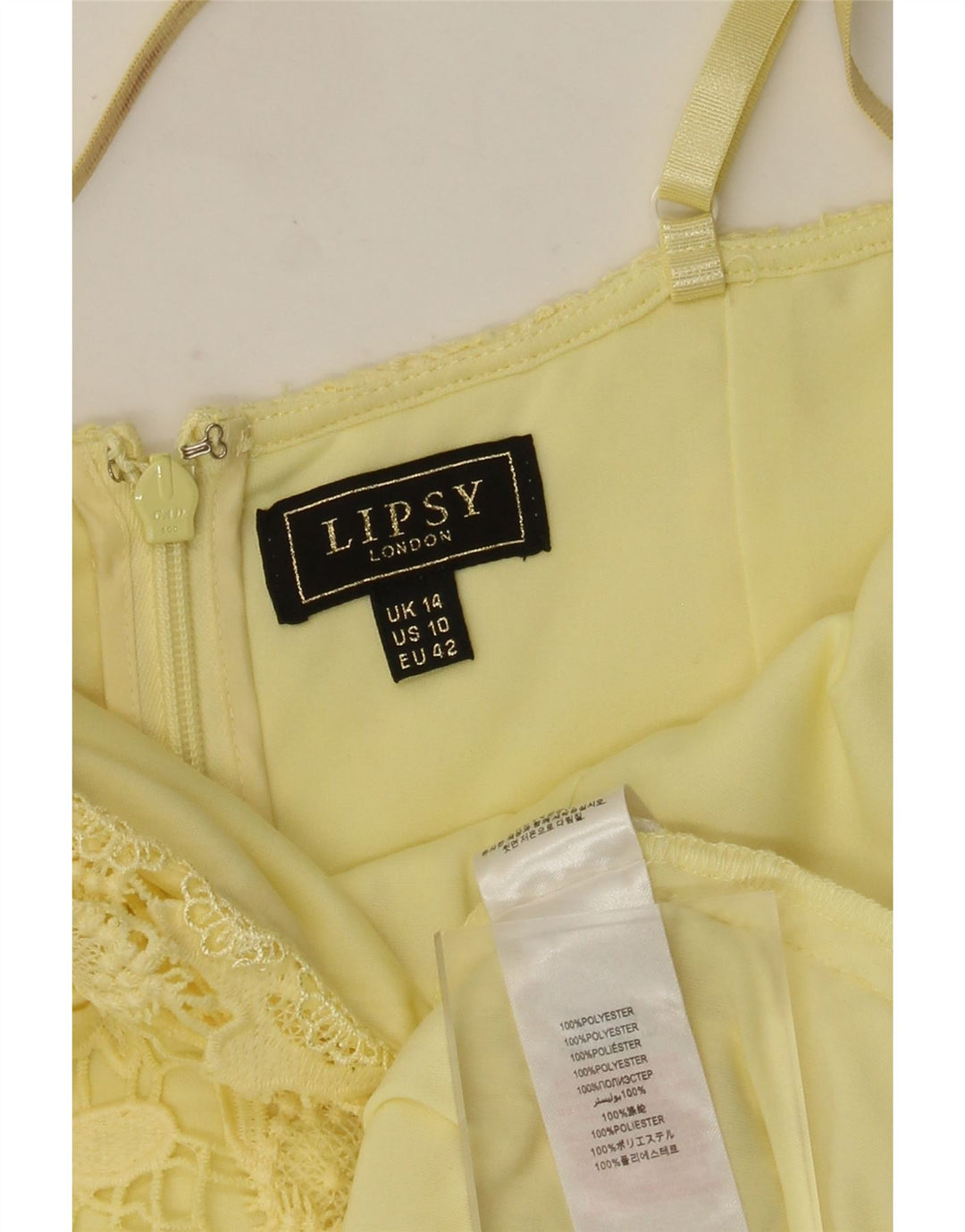 Lipsy Womens Lace Sundress UK 14 Poliestere floreale giallo medio