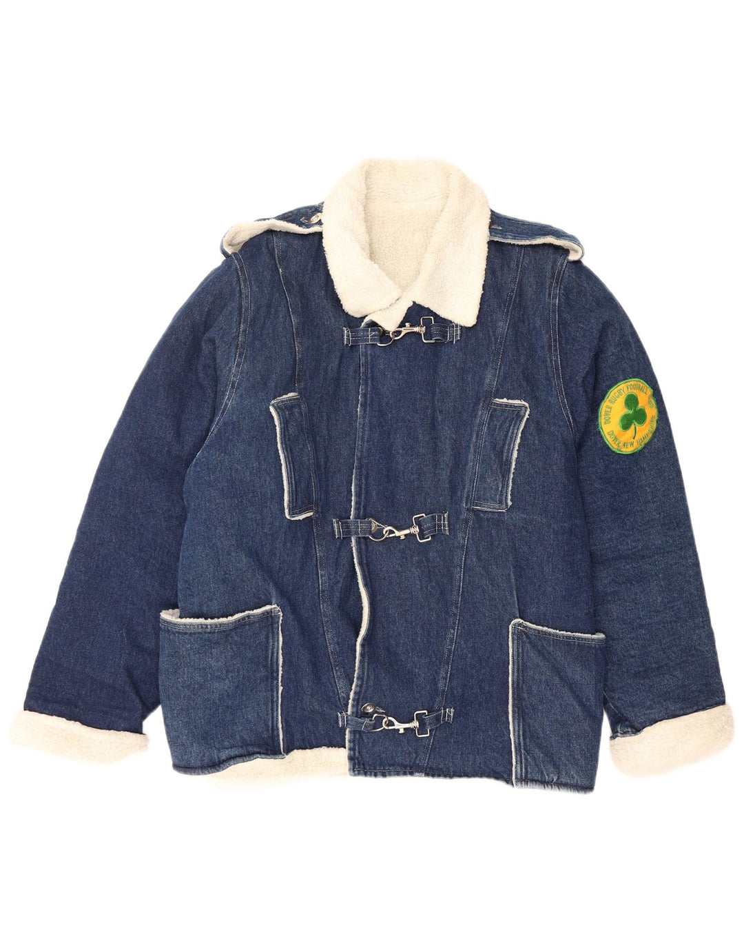 Giacca in denim da uomo Dover Sherpa VINTAGE UK 40 grande blu