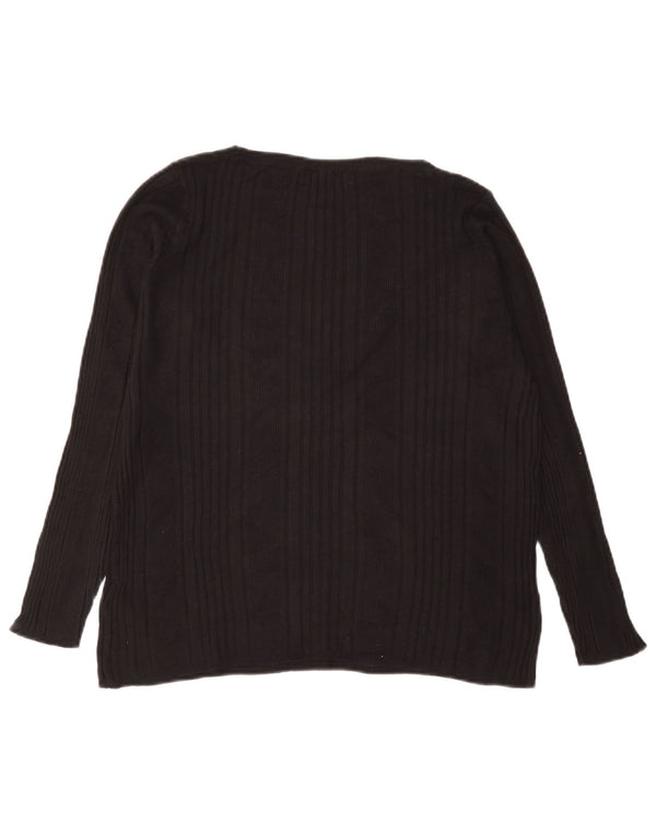 Top camicetta da donna Marks & Spencer UK 18 XL viscosa nera
