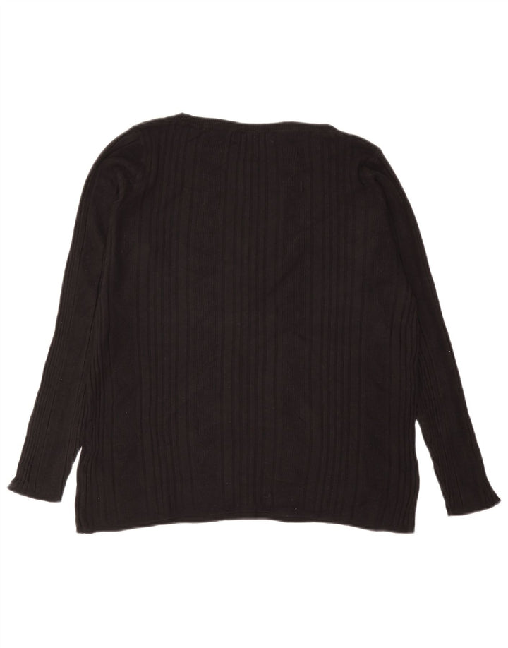 Top camicetta da donna Marks & Spencer UK 18 XL viscosa nera