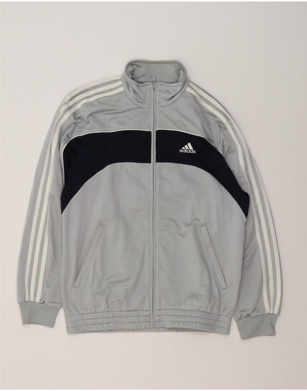 Giacca da tuta da uomo Adidas UK 36/38 Small Grigio Colourblock Poliestere