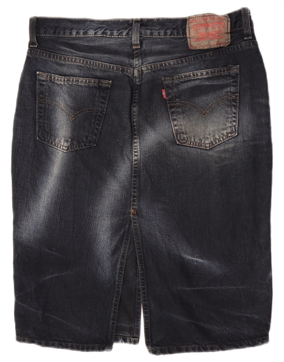 Gonna di jeans da donna Levi's grande W32 in cotone blu navy