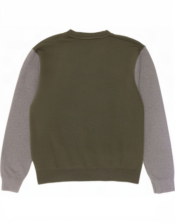 Felpa con grafica Nike da uomo, maglione, cotone color block medio kaki