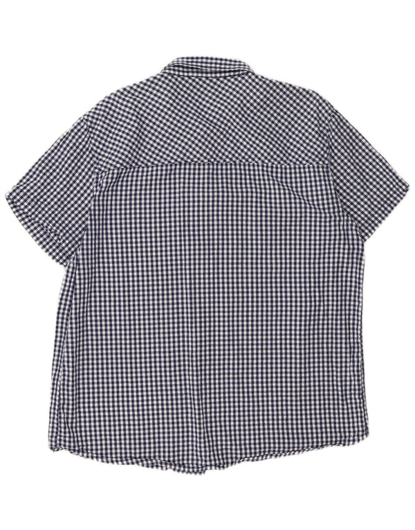 Camicia a maniche corte da uomo Mountain Warehouse 2XL in cotone a quadretti blu navy