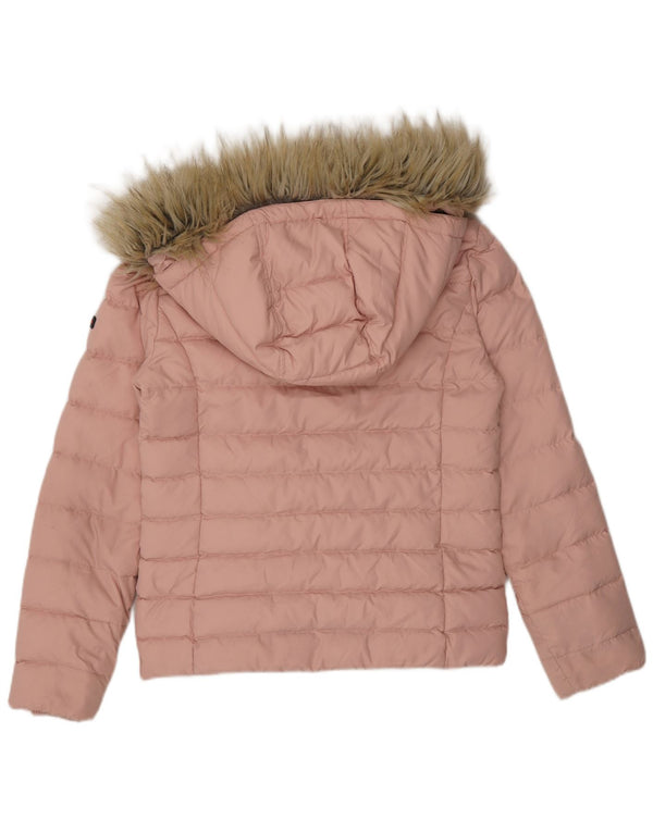 Giacca imbottita con cappuccio da donna Tommy Hilfiger UK 10 Small Rosa Poliestere