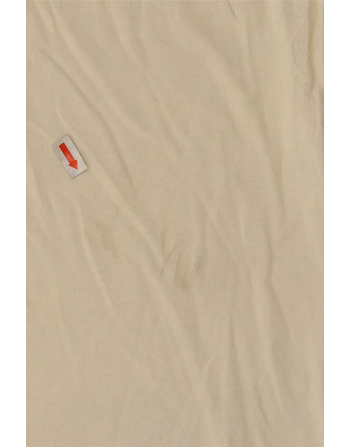 TOMMY HILFIGER Womens T-Shirt Top UK 14 Medium Beige Cotton