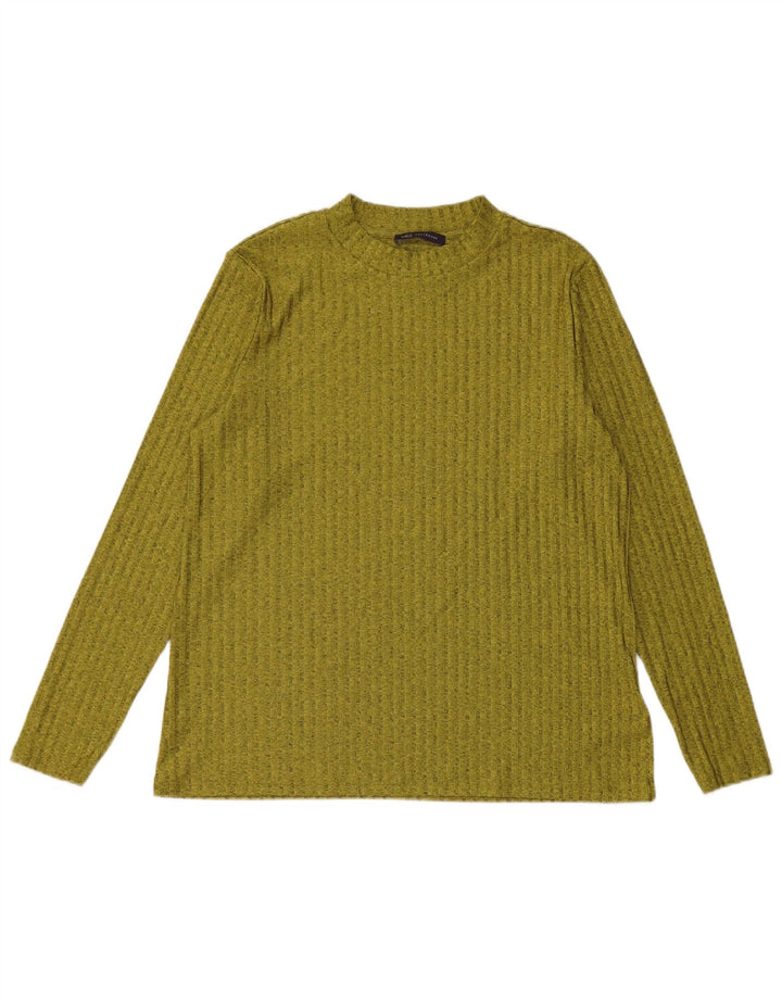 Marks & Spencer Top da donna a maniche lunghe UK 16 Large Verde screziato in poliestere