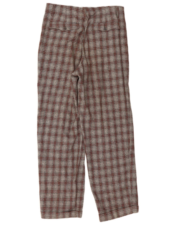 Pantaloni chino vintage da uomo con pegged IT 50 Large W32 L32 a quadri grigi