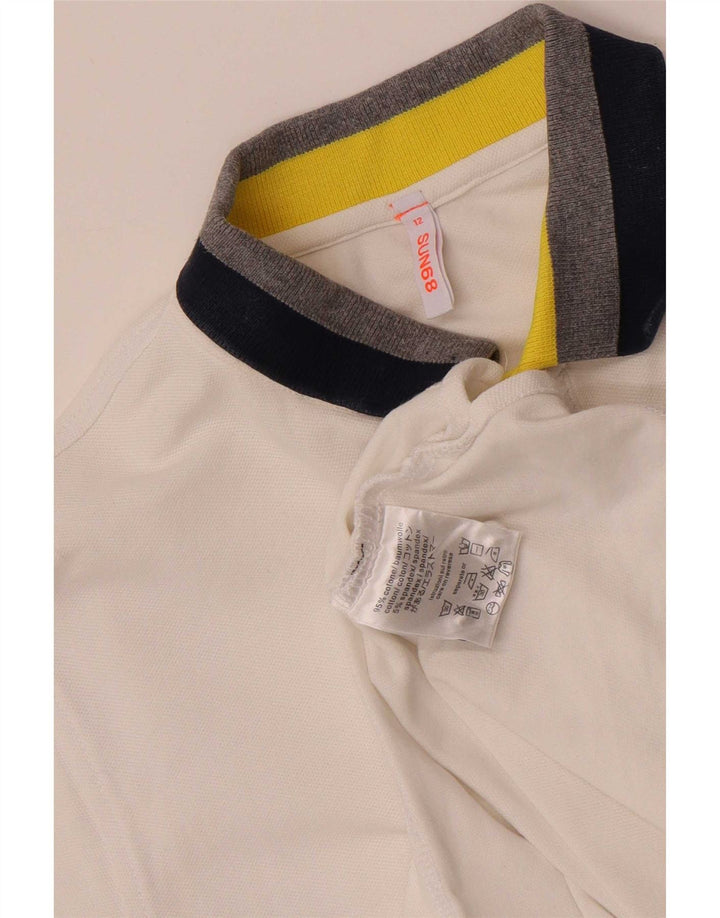 Polo Sun68 da bambino 11-12 anni in cotone bianco