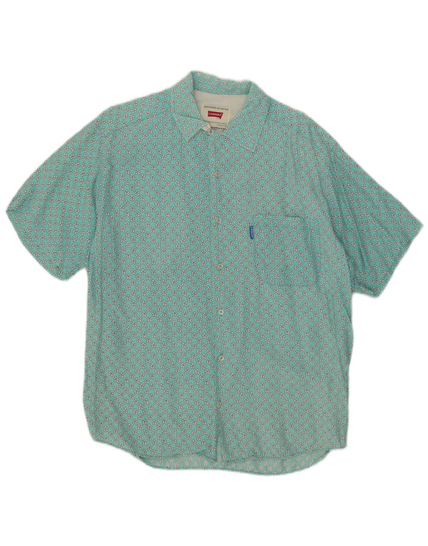 Camicia a maniche corte da uomo Carrera turchese medio floreale