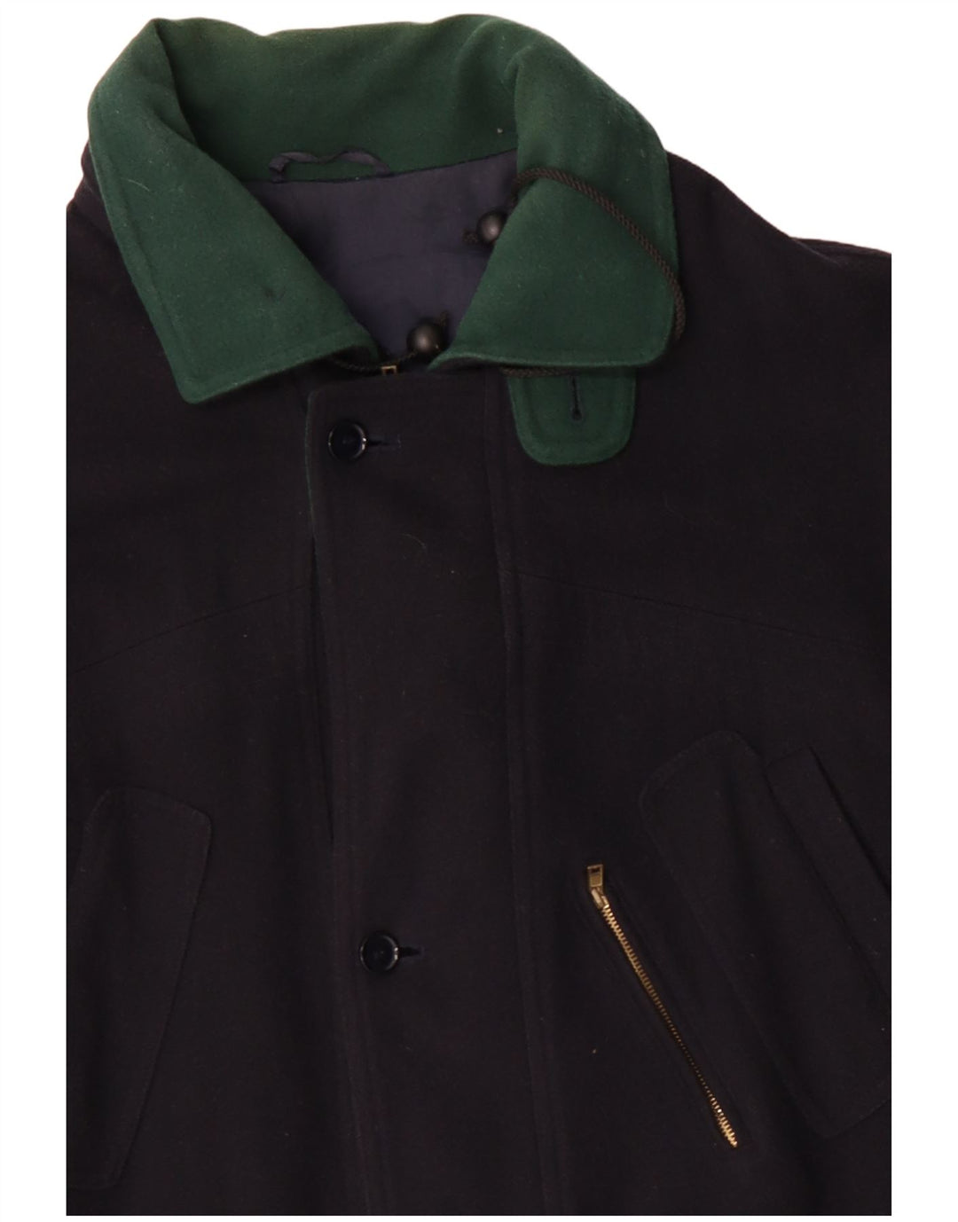 Cappotto da uomo VINTAGE UK 42 XL Lana blu navy