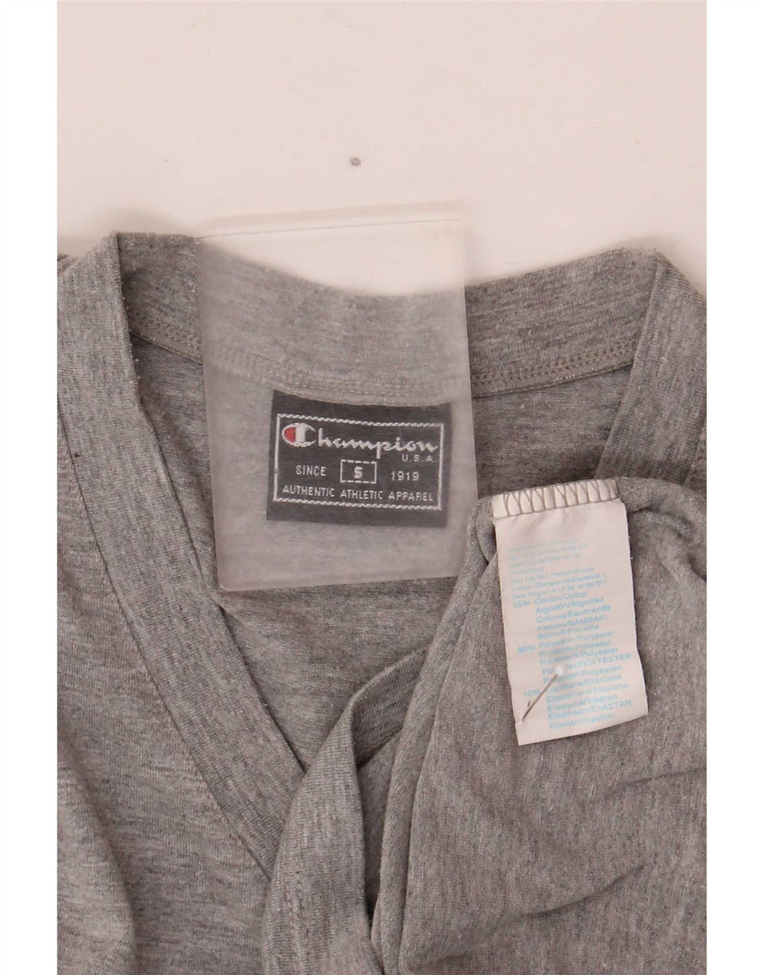 T-shirt da donna Champion Top UK 8 Small in cotone grigio