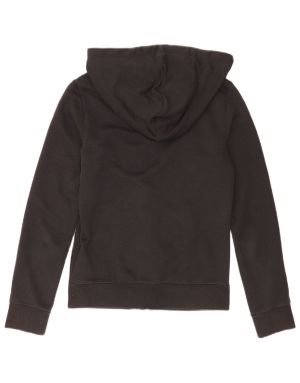 Felpa con cappuccio e zip da donna Adidas UK 4/6 XS cotone nero