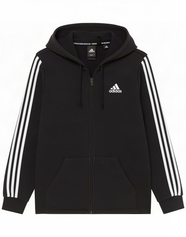 Adidas Mens Zip Hoodie Sweater Small Black Cotton