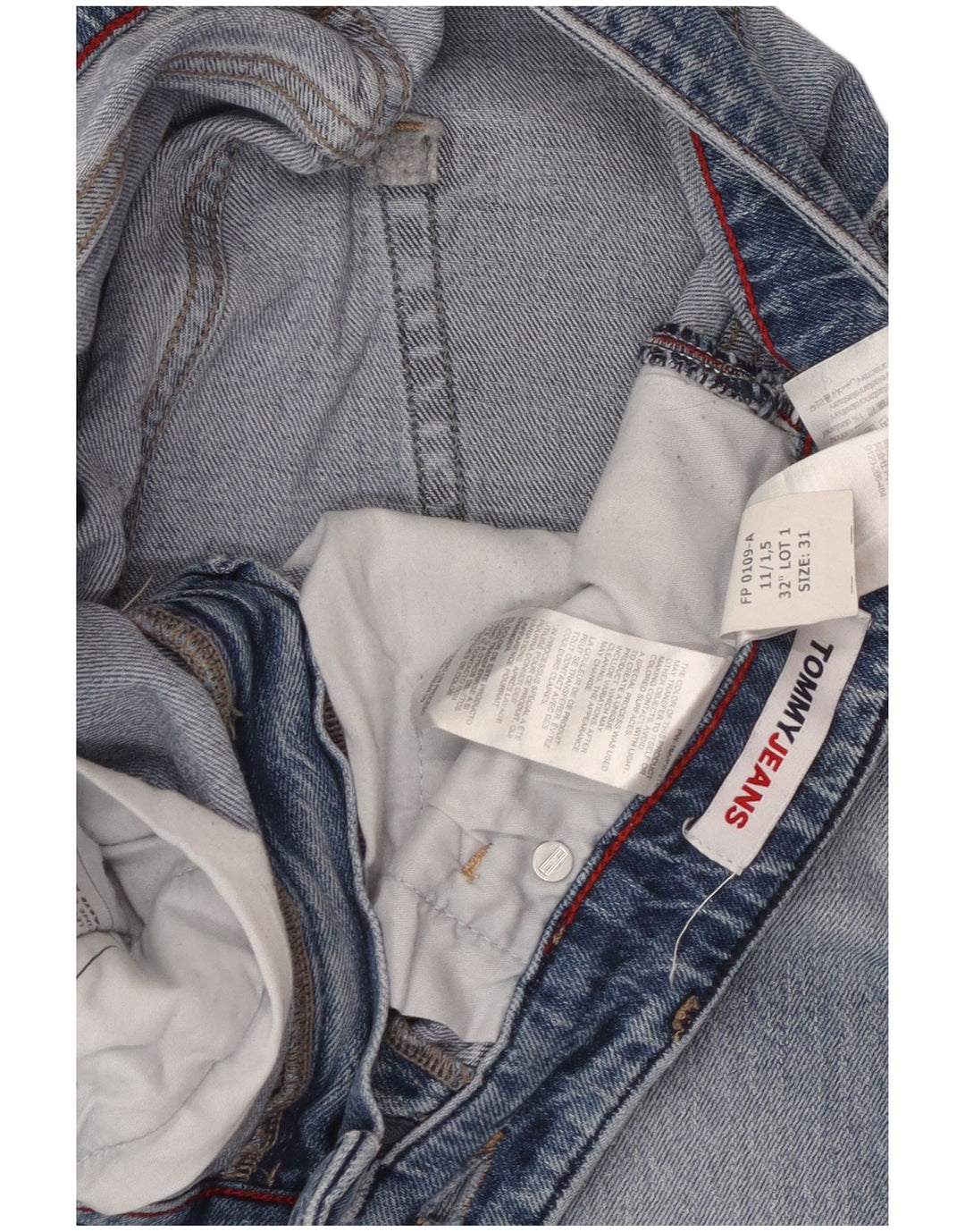 TOMMY HILFIGER Jeans affusolati vestibilità regolare da uomo W31 L29 cotone blu