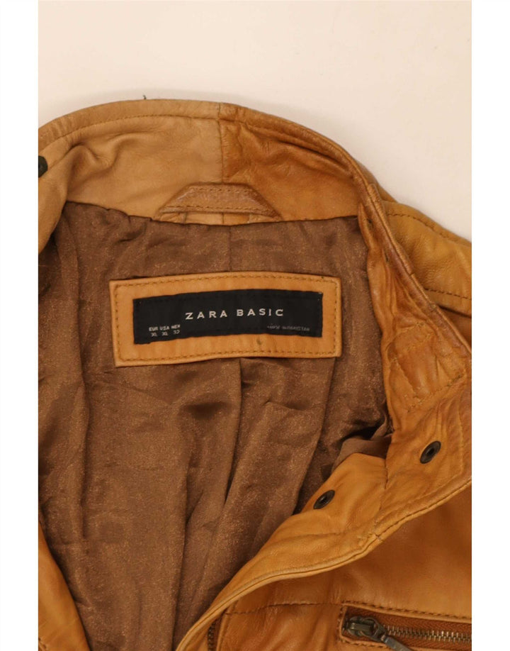 Giacca in pelle da donna Zara UK 18 XL Beige